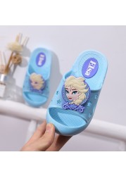 Disney Summer New Frozen Princess Slippers Non-slip Home Indoor Boys Mickey Mouse Cute Princess Off-Beach Shoes