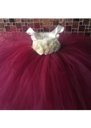 Flower Girl Tutu Dress Ankle Length Princess Tulle Kids Tutu Dresses for Girls Wedding Party Dress Kids Pageant Ball Gowns