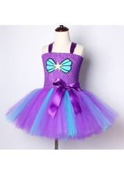 Mermaid Tutu Dress for Girls, with Headband, Birthday Party Dress, Shell, Starfish, Kids Princess Costume