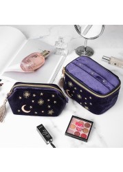 Japanese Style Velvet Cosmetic Bag Large Capacity Storage Lipstick Cosmetics Jewelry Marine Velvet Cosmetic Bag