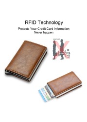 DIENQI - Anti Rfid Card Case for Men and Women, Metal Aluminum Mini Wallet for ID Credit Cards