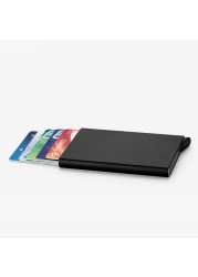 Anti-theft ID Credit Card Holder Porte Carte Thin Aluminum Metal Wallets Pocket Bank Box Women Men Credit Card Box