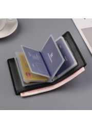 New men's wallet thin longitudinal wallet multi-card card bag short retro money clip wallet man