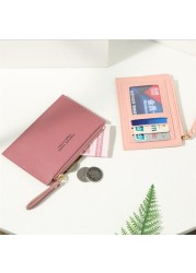 New PU Leather Women Wallets Zipper Coin Purse Key Chain Small Wallet Mini Multi Card Bit Card Holder Card Holder