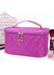 Women Travel Cosmetic Bags Diamond Lattice Zipper Men Makeup Bags Organizer Beauty Cosmetic Bag Bath Wash Make Up Kits