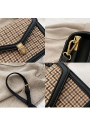 MSGHER Plaid PU Leather Crossbody Bags For Women 2022 Luxury Brand Chain Shoulder Messenger Bag Small Female Travel Bags