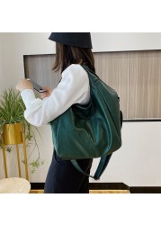 Green Unique Women Shoulder Bags Design Large Shopping Bag Large Capacity Hobos Bag Lady Soft Leather Messenger Bag Sac