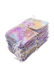 100pcs/lot Colorful Organza Drawstring Bags Pouch Bag Jewelry Packaging Bags Wedding Gift Bags