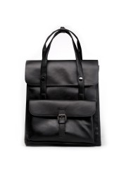 Leather Backpack Vintage Laptop Bag for Women Men Black College School Bookbag Weekend Travel Practical Bag