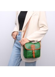 Fashion Vintage Women Messenger Bag Cowhide and PU Leather Designers Handbag Luxury Women Shoulder Bags Female Crossbody Bags