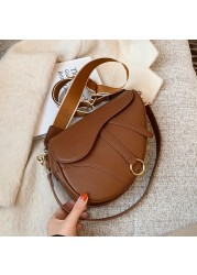 Famous Brand Handbags and Purses 2021 Luxury Designer Ladies Crossbody Shoulder Bag PU Leather Women Saddle Bag