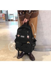 Kawaii Doll Girl School Bag Korean Version Casual Women Backpack Large Capacity Girls Backpacks All-match Woman Bag 2022