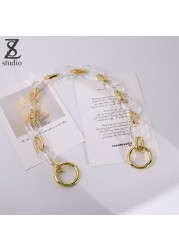 Bag Strap 48cm 1pc Acrylic Resin Gold Portable Metal Shoulder Strap Decorative Handles for Women Bags Accessories