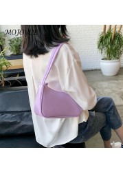 Ladies Soft PU Leather Underarm Bag Solid Color Fashion Women Vintage Handbags Popular Simple Female Daily Shoulder Bags