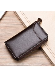 PU Leather Men Women Key Wallet Card Holder Car Housekeeper Coin Purse Keychain Zipper Key Bag With Key Rings