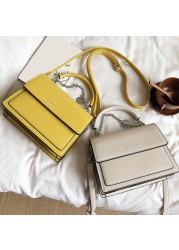 Women Bags 2022 New Luxury PU Leather Chains Lady Shoulder Bags Purse Bag Ladies Crossbody Bags Black White