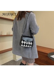 Female Retro PU Crossbody Bag Lady PU Leather Small Flap Messenger Bag for Women Shopping Fashionable Decor
