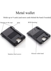 2021 New RFID Metal Credit Card Holder Men Tactical Lanyards id Badge Holder Credit Card Case Smart Small Size Wallet