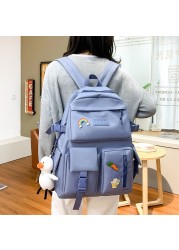 4pcs sets canvas school bags for teenage girls women backpack canvas kids primary school bag college student laptop bags