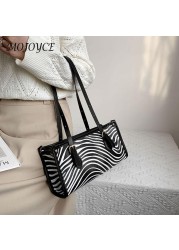 Women Shoulder Bags Zebra Animal Pattern Print Shopping Bag Handbag Women Casual Square All-match Shoulder Bags Tote