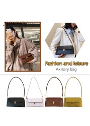 Women Retro Handbag PU Leather Shoulder Tote Solid Color Underarm Bag Female Casual Armpit Small Clutch for Women Gifts