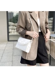 Retro Crossbody Bags for Women Vintage Lace Pearl Chain Ladies Small Square Shoulder Bag Female Clutch Purse Bags Sac Femme