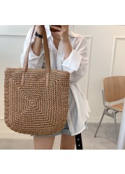 summer woven women bag large capacity straw woman shopper beach handmade handbags high design for women fashion female shoulder bag