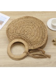 Rattan straw summer women's bag fashion woven circular ladies large capacity travel woman luxury handmade fashion handbag