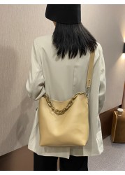 Fashion Brand Design Women Shoulder Bag Large Capacity Chain Bucket Bags High Quality PU Leather Women Composite Bag