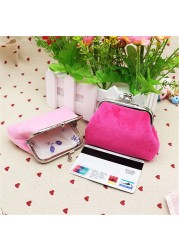 Women Corduroy Small Wallet Coin Purse Clutch Handbag Bag Girls Card Holder Keychain Bag Sanitary Napkins Travel Makeup Bag