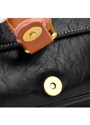 Fashion Vintage Women Messenger Bag Cowhide and PU Leather Designers Handbag Luxury Women Shoulder Bags Female Crossbody Bags