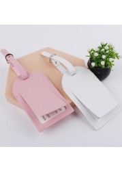 Anti-lost PU Leather Bag Tags Label Holder Travel Bag Label Holder Transparent ID Name Card Window For Adult Students