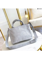 Denim Canvas Single Shoulder Crossbody Shopping Bag Men and Women Same Style 2022 New Fashion Solid Color Portable Shopping Bag