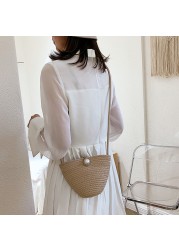 Summer Women Bag Knitted Beach Shoulder Bag Fashion Knitted Straw Crossbody Bag Women Messenger Bag Knitted Handbag Handbag 2022