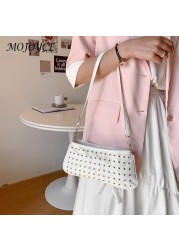 Women Leather Handbag Fashion Rivet Female Underarm Shoulder Crossbody Bags Tote For Women Fashionable Decoration