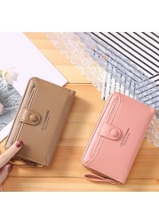 Brand Yellow Women Wallet Soft PU Leather Female Small Purse Hasp Card Holder Coin Short Wallets Slim Small Purse Zipper Keychain