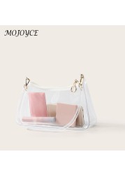 Ladies PVC Transparent Bag Fashion All-Match Messenger Bag Women Travel Handbag for Ladies Women Outdoor Shopping