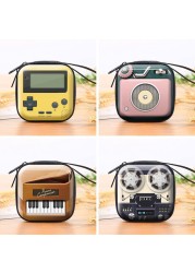 Creative Retro Personalized Small Coin Wallet Purse Kids Headphone Bag Box Coin Purse Women Retro Tape Camera Tin Bag