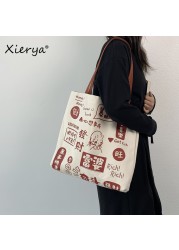 Xierya Canvas Bag Female Large Capacity Student Bag Canvas Bag Shoulder Bag New Fashionable Clothes Bag Women Tote Bag Chinese Style