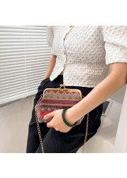 Women Top-Straw Handbags Beach Shoulder Bags Trendy Simple Solid Color Handbags Ladies Bags