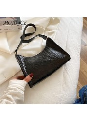 Fashion Snake Print Leather Underarm Bags Women Handbag Party Clutch for Women Outdoor Business Travel