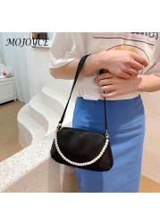 Solid color crescent shape shoulder bag elegant women's large casual small handbag leisure purse bag for women