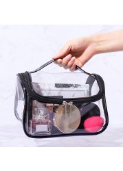 2022 Ladies Transparent Waterproof Cosmetic Bag Female Wash Toilet Bag Organizer Large Capacity PVC Travel Makeup Storage Bag