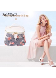 Korean PU leather printing cosmetic bag fashion printing portable female cosmetic large capacity trend retro casual cosmetic bag