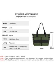 2022 New Large Capacity Women Handbags Elegant Panel Design High Quality Nylon Ladies Messenger Bags Shoulder Bag Sac