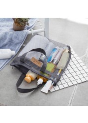 Useful Makeup Mesh Cosmetic Bag Simple Trendy Wash Organizer Portable Pouch Wholesale 1PC Travel Women Large Cosmetic Bag