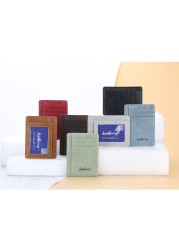 Simple Slim PU Leather Credit ID Card Holder Small Wallet Wallet 2022 Men Women Solid Color Casual Bag Money Bus Card Pocket Bag