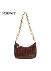 PU leather chain shoulder bag women messenger bag crocodile pattern zipper bag for ladies outdoor travel shopping