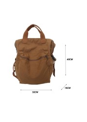 Vintage Casual Travel Backpacks 2022 Fashion High Capacity Solid Color Backpack Student School Bag Simple Backpack Designer