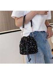 purses and handbags for women 2021 sequin chain bucket bags tote ladies shoulder bag girls crossbody bags for ladies